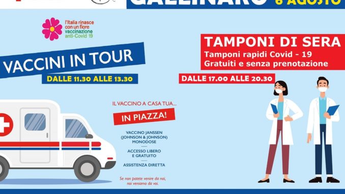 Locandina Asl vaccini e tamponi